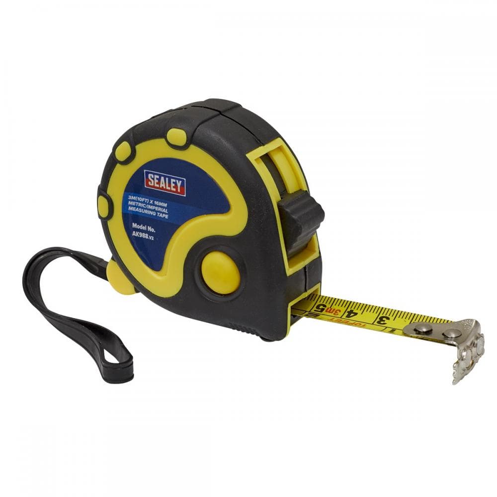 Sealey AK988 Rubber Tape Measure 3M(10Ft) X 16Mm - Metric/Imperial