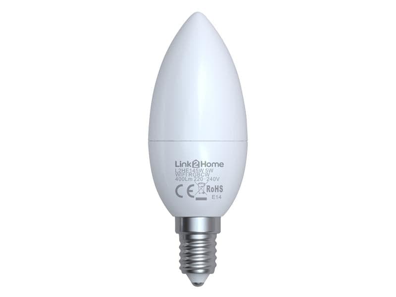 Link2Home L2HE145W Wi-Fi Led Ses (E14) Opal Candle Dimmable Bulb White + Rgb 400 Lm 5W