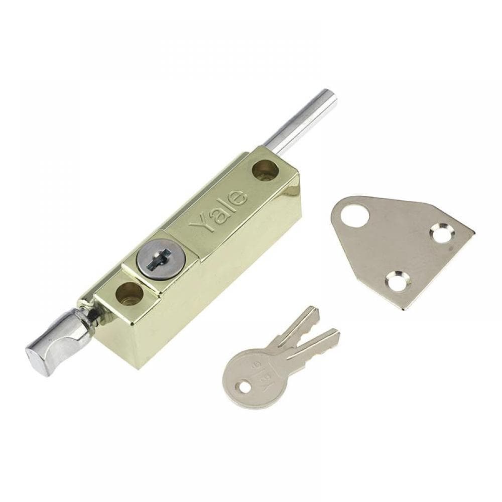 Yale Locks 720124005166 P124 Door Push Bolt Brass Finish Visi