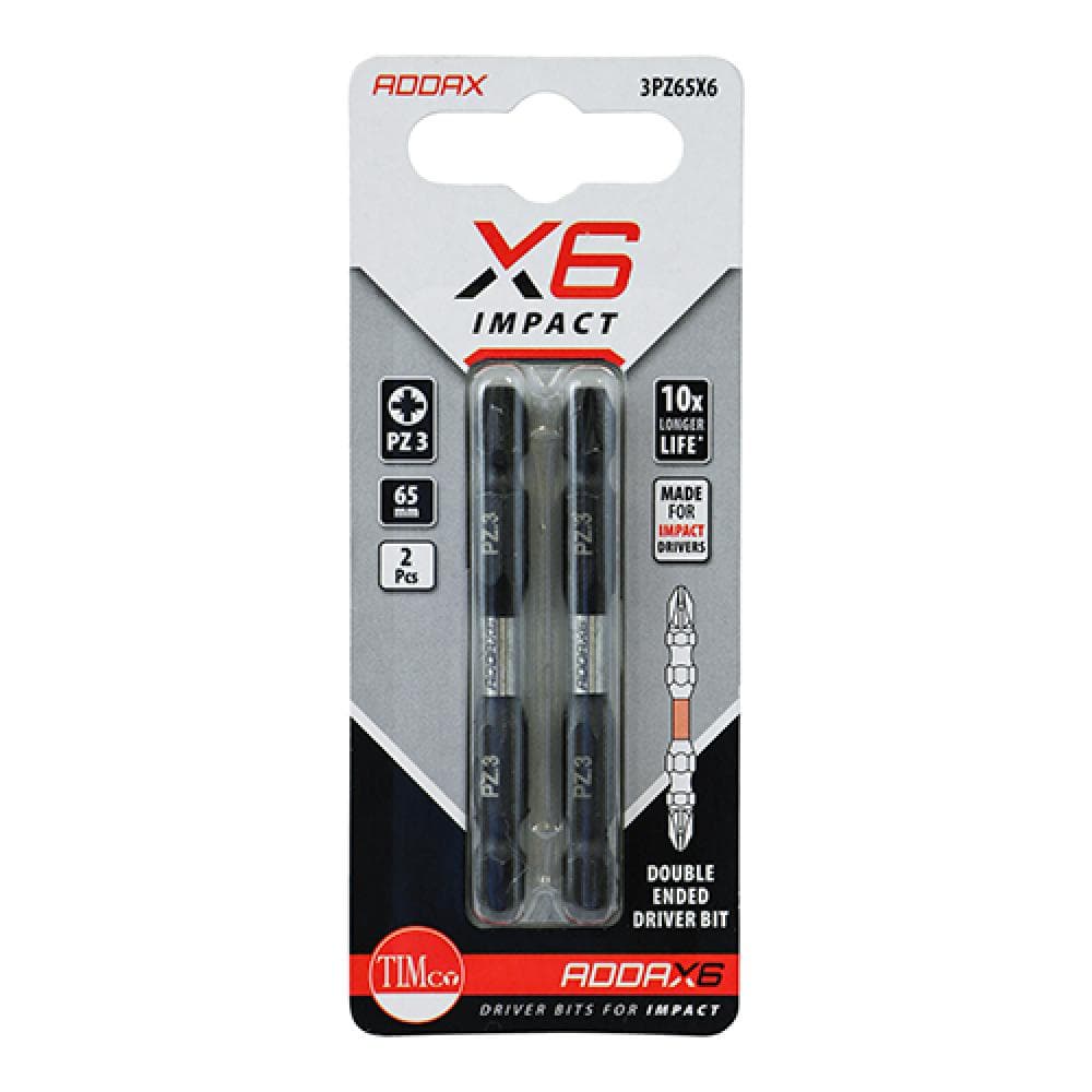 Timco 3PZ65X6 Impact Driver Bits - Pz - Double Ended No.3 X 65 Blister Pack 2