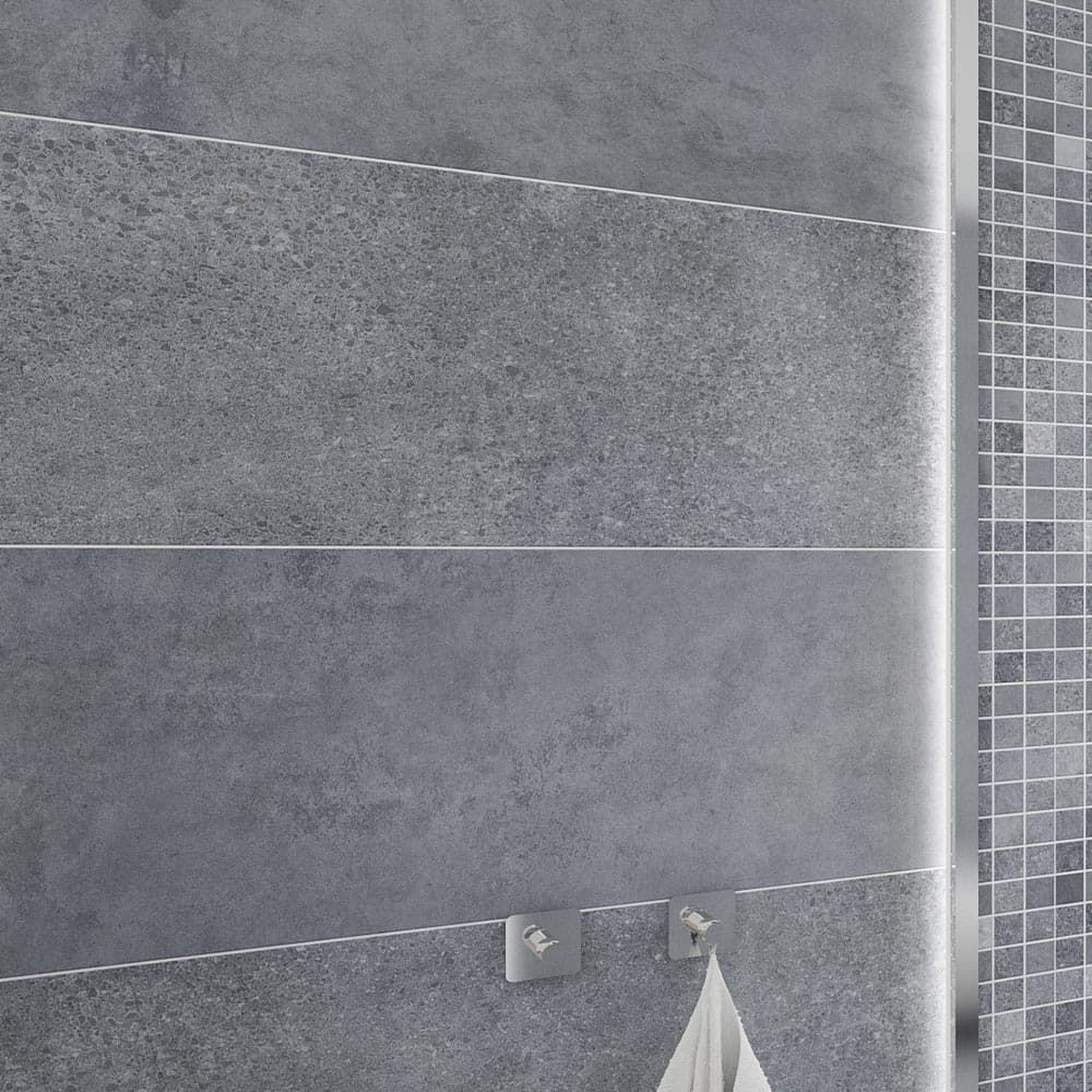 Midnight Stone Blue Matt Tile Effect PVC Shower Panel (10mm)