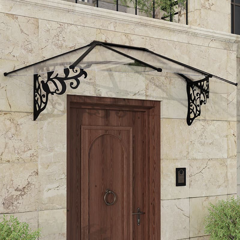 7â1 x 2â11 Palram Canopia Lily 2130 Black Clear Door Canopy (2.16m x 0.88m)