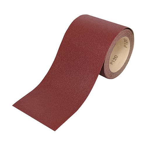 TIMCO Fine (P120 - P150 Grit) Heavy Duty Sandpaper - 115mm x 10m - 250g Paper - Red