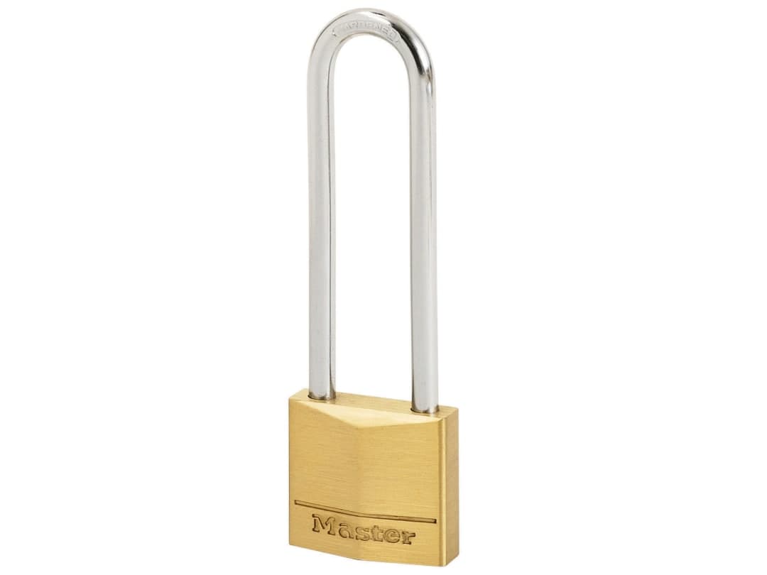 Master Lock Solid Brass 30mm Padlock 4-Pin - 64mm Shackle 130EURDLJ