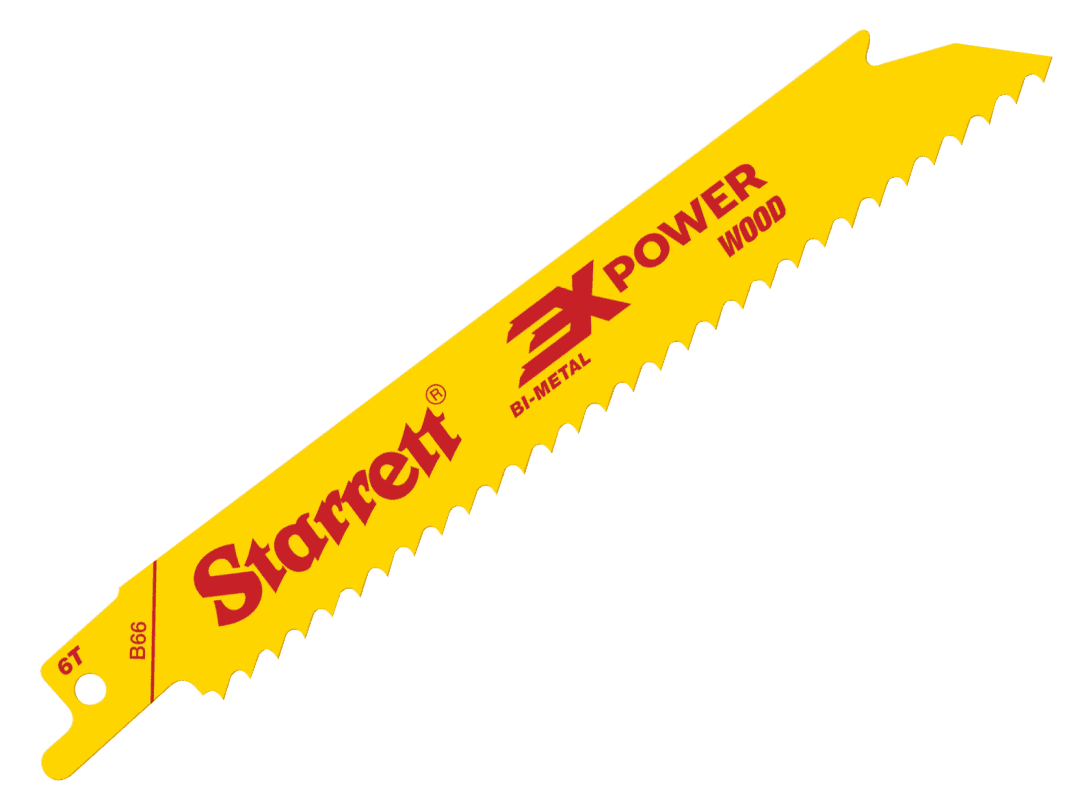 Starrett B66-5 Bi-Metal Reciprocating Blade, Wood Straight 152mm 6 TPI (Pack 5) B66-5