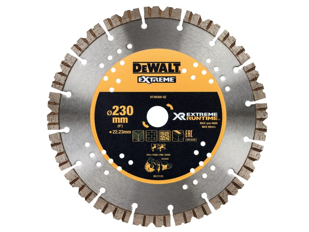 DEWALT Power Tools DT40260 Extreme Diamond Cutting Blade 230 x 22.23mm DT40260-QZ