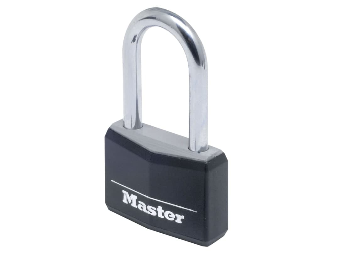 Master Lock Aluminium Black Vinyl Cover 40mm Padlock 4-Pin - 38mm Shackle 9140EURDBLKLF
