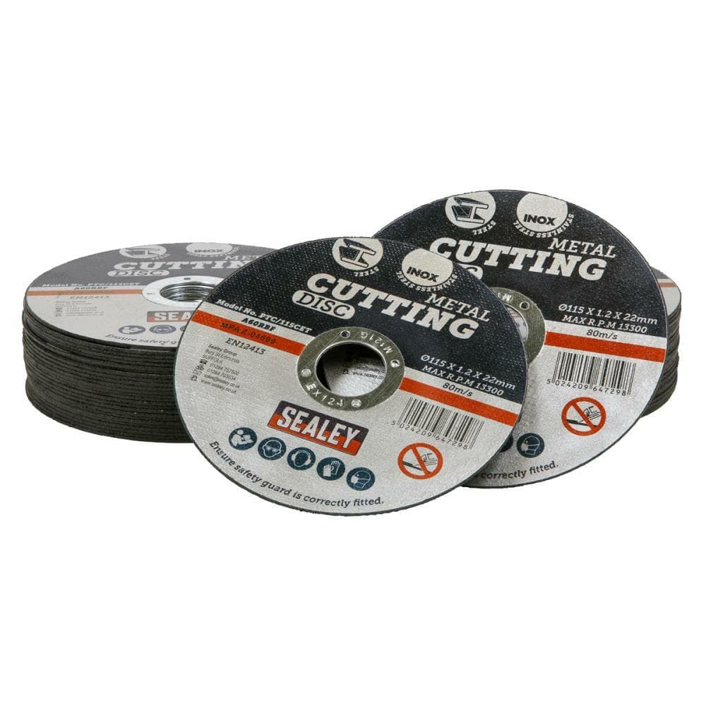 Sealey PTC115CET50 Cutting Disc Ø115 X 1.2Mm Ø22Mm Bore - Pack Of 50