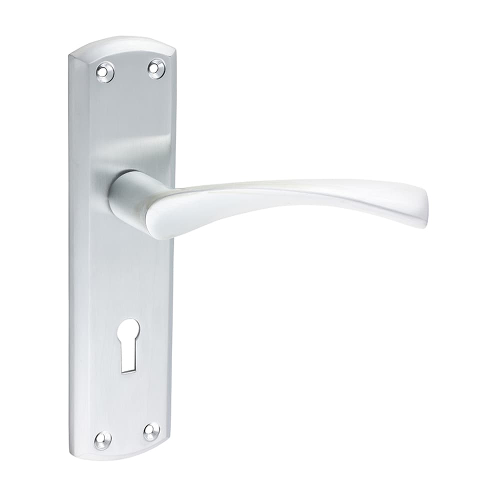 Timco Zeta Lock Handles - Satin Chrome Blister Pack 1 200048