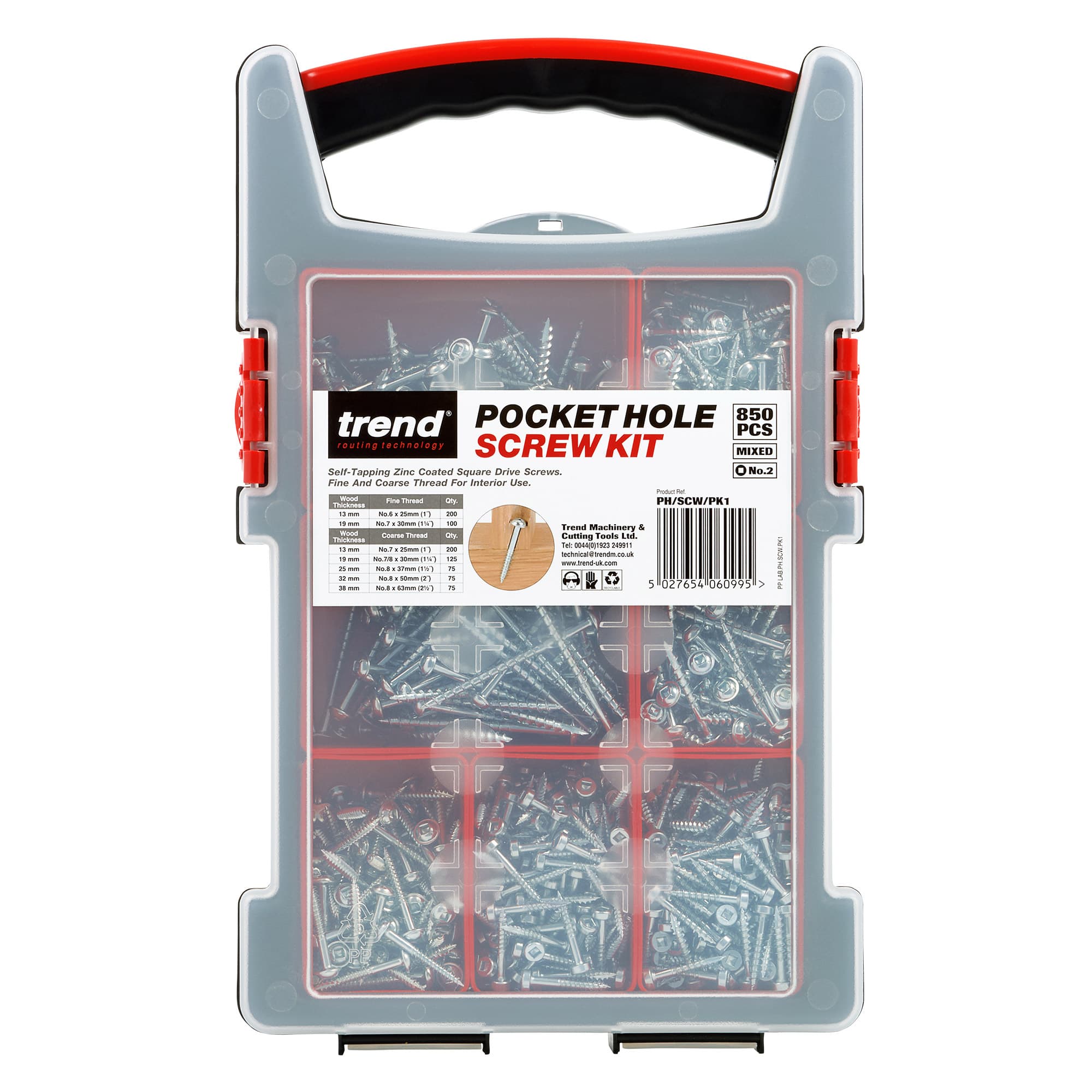 Trend Pocket Hole Screw Selection 850 Pieces Pk 1 PH/SCW/PK1