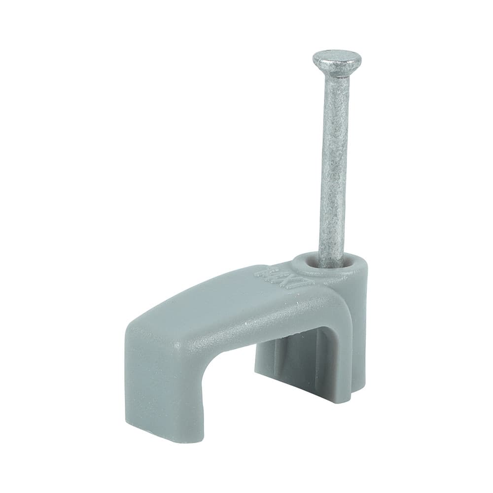 Timco 225753 Flat Twin & Earth Cable Clips - Grey To Fit 6.0Mm Box 100