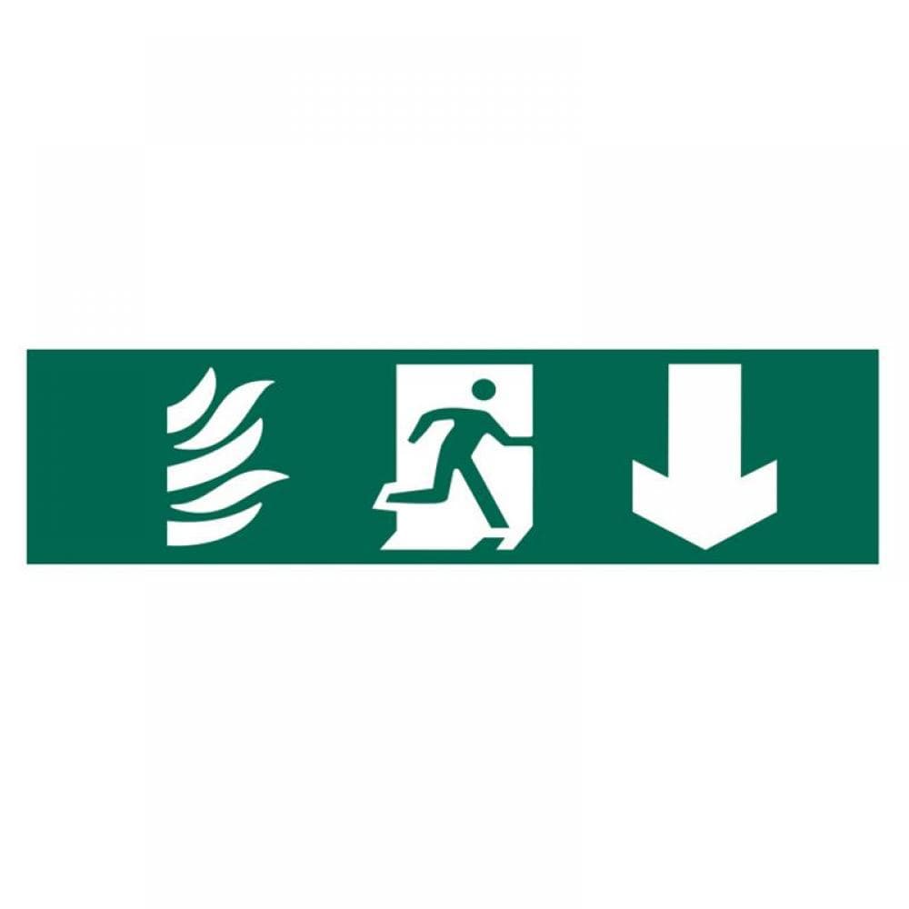 Scan 5203 Running Man Arrow Down - Pvc Sign 200 X 50Mm