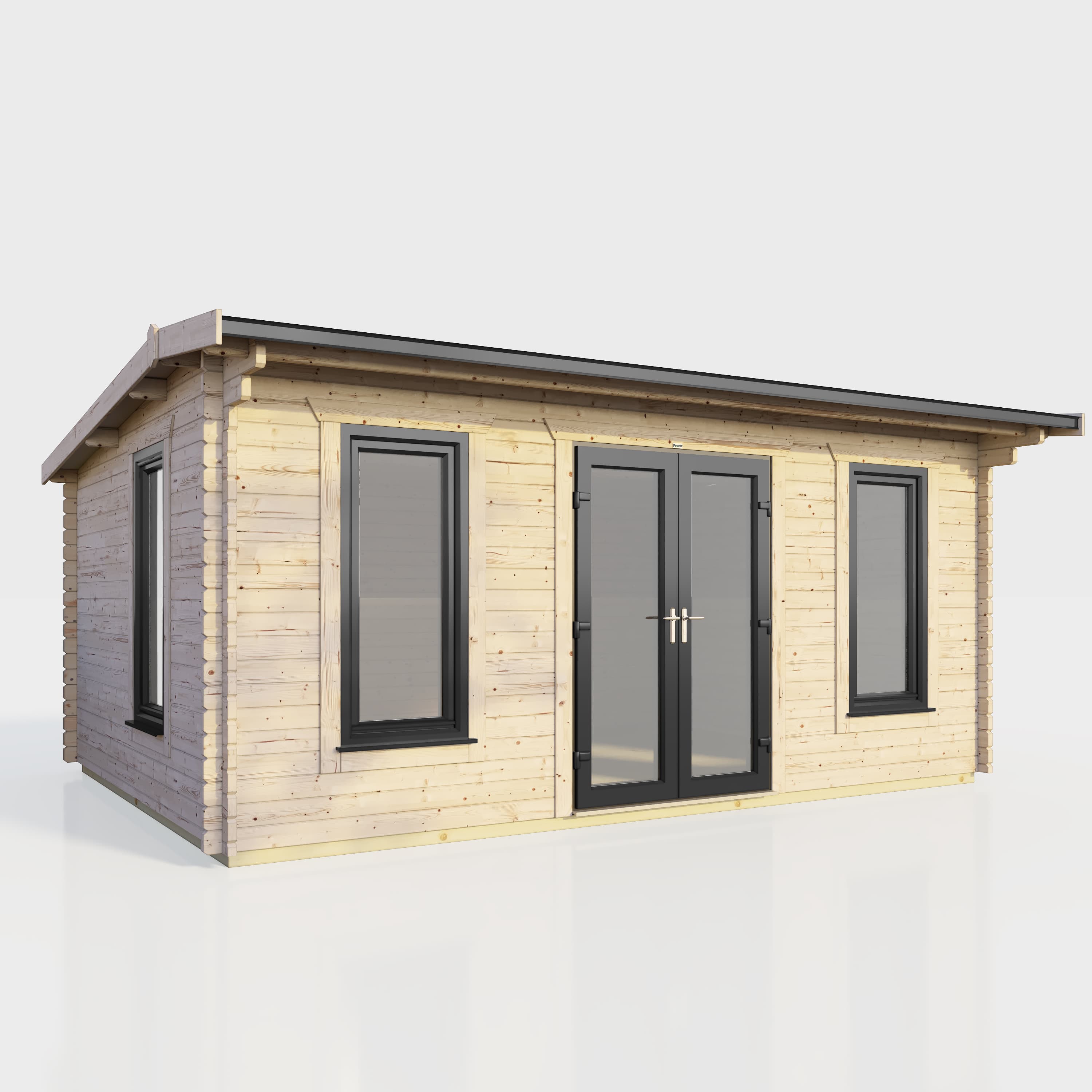 Powersheds 18 x 10 Power Apex Log Cabin Centre Doors
