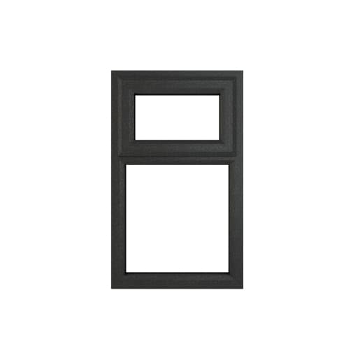 Crystal Double Glazed uPVC Grey/White Window Top Opening 1190mm x 1115mm Clear