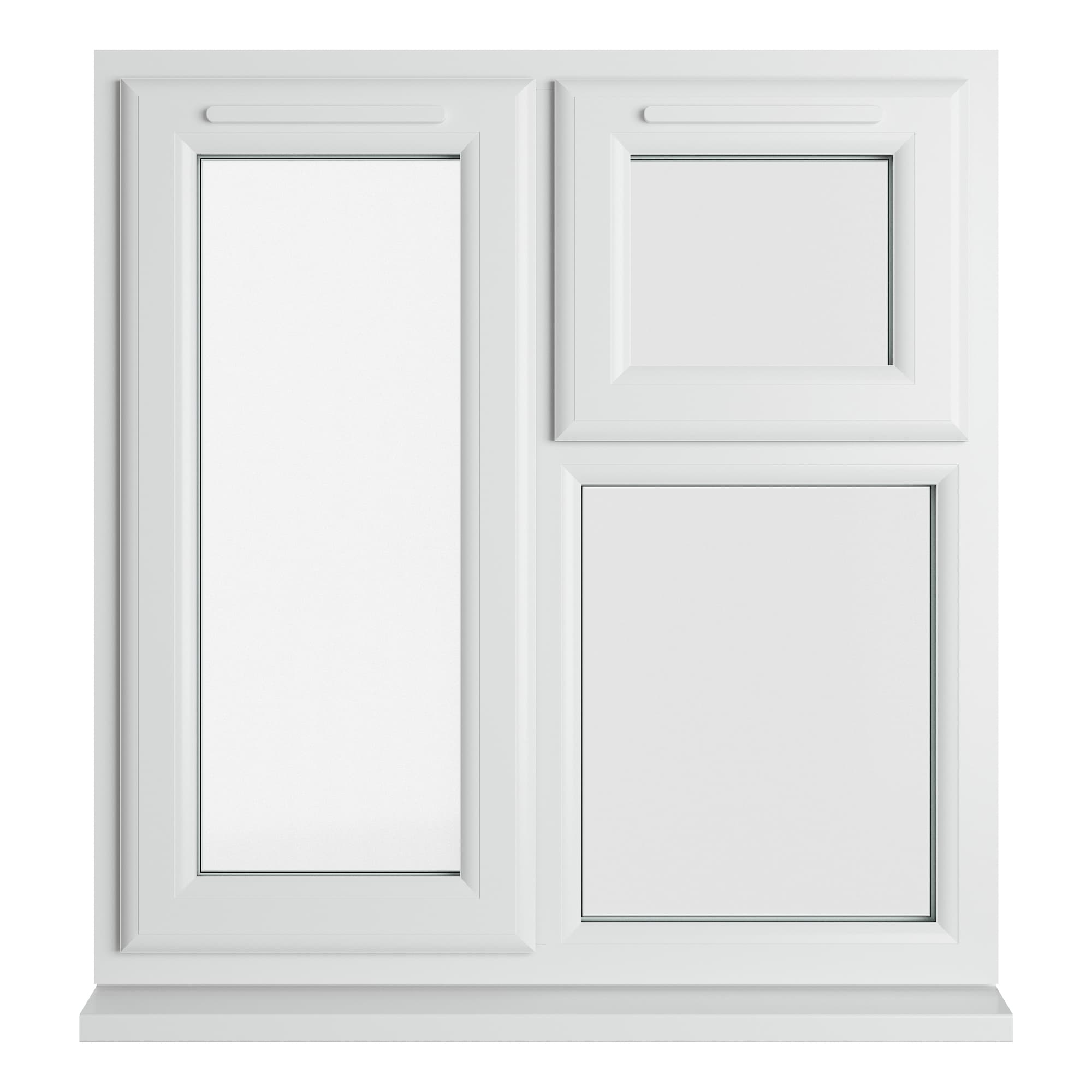 Crystal Double Glazed uPVC Window White Top & Left Hung 905mm x 965mm Clear