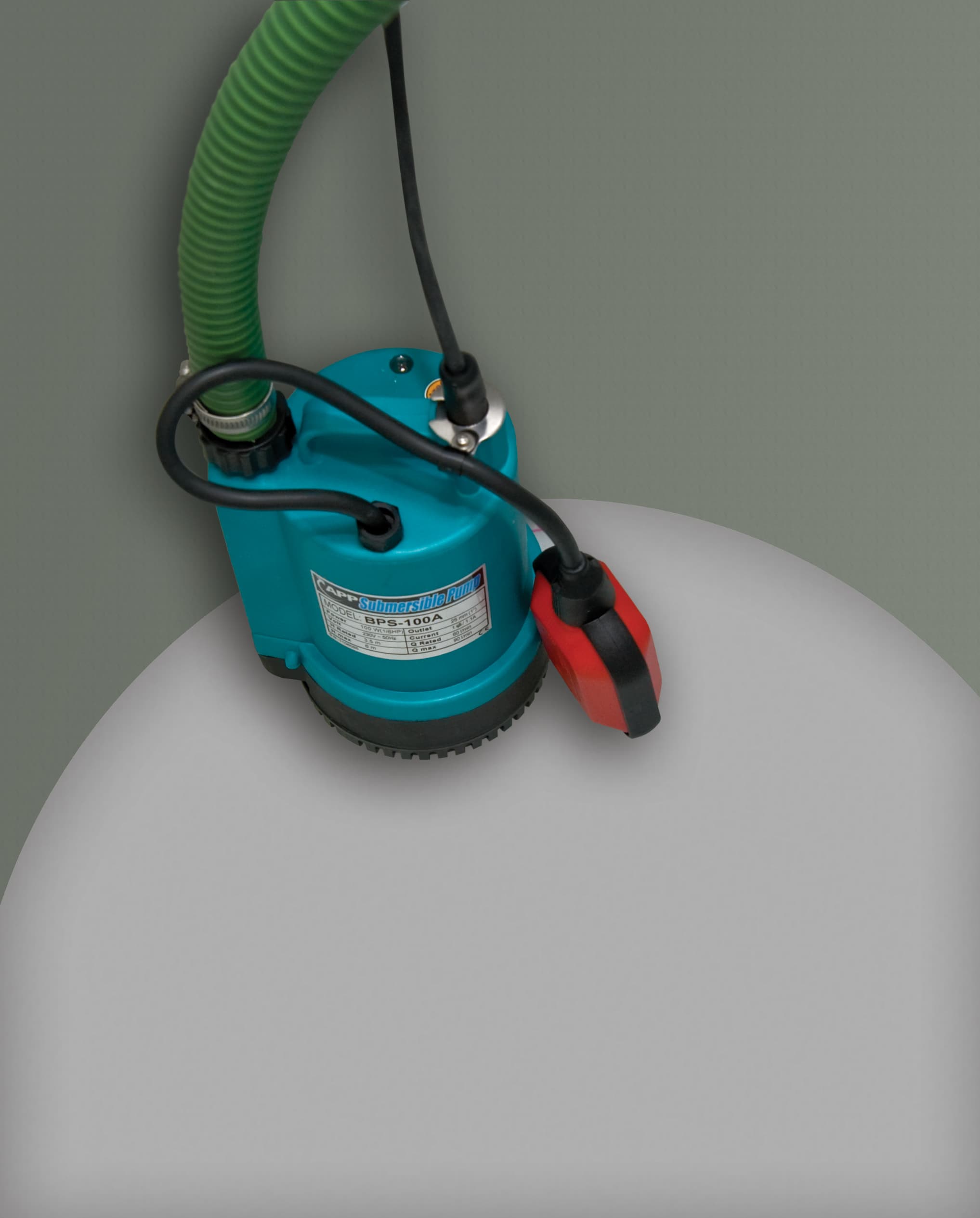 App BPS100A Submersible Automatic Pump with 10m Layflat Hose 240V