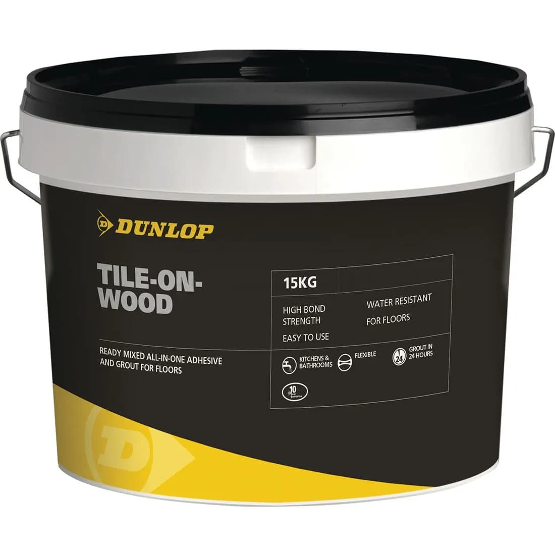 Tile On Wood Adhesive + Grout Ready Mixed Grey 15Kg Dunlop