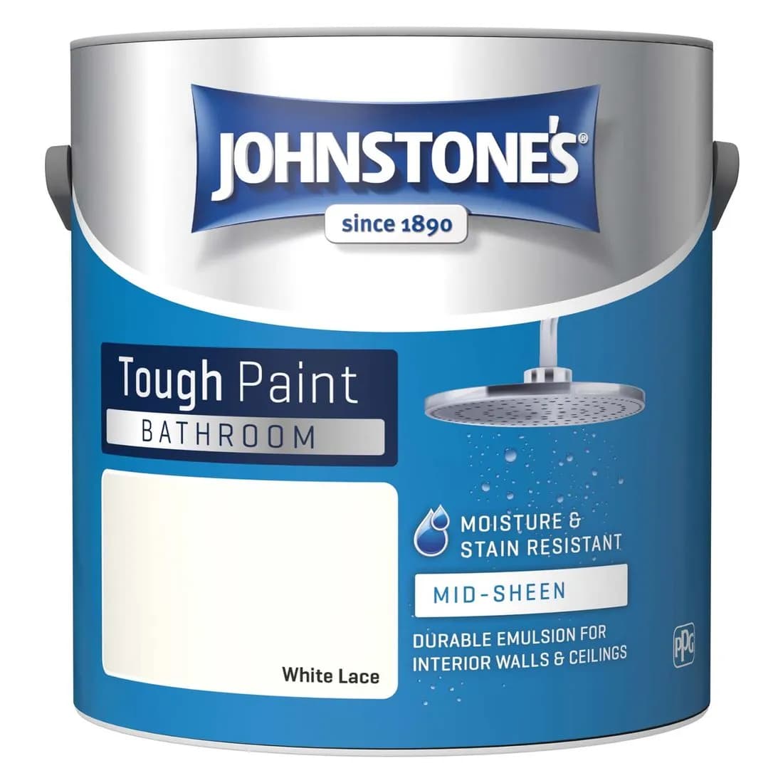 Johnstones White Lace Bathroom Mid Sheen 2.5L