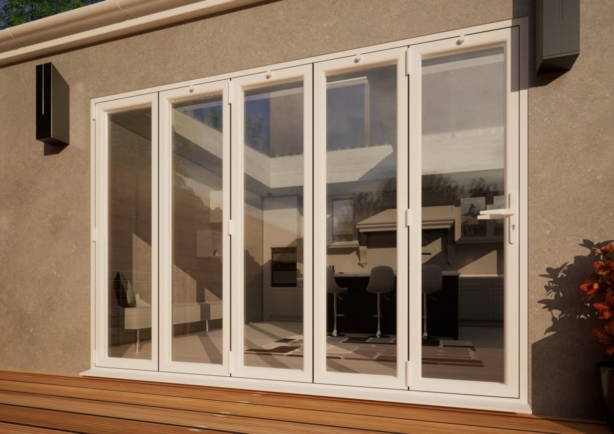 PVC Bifold Door - 3000mm White - 5 Left