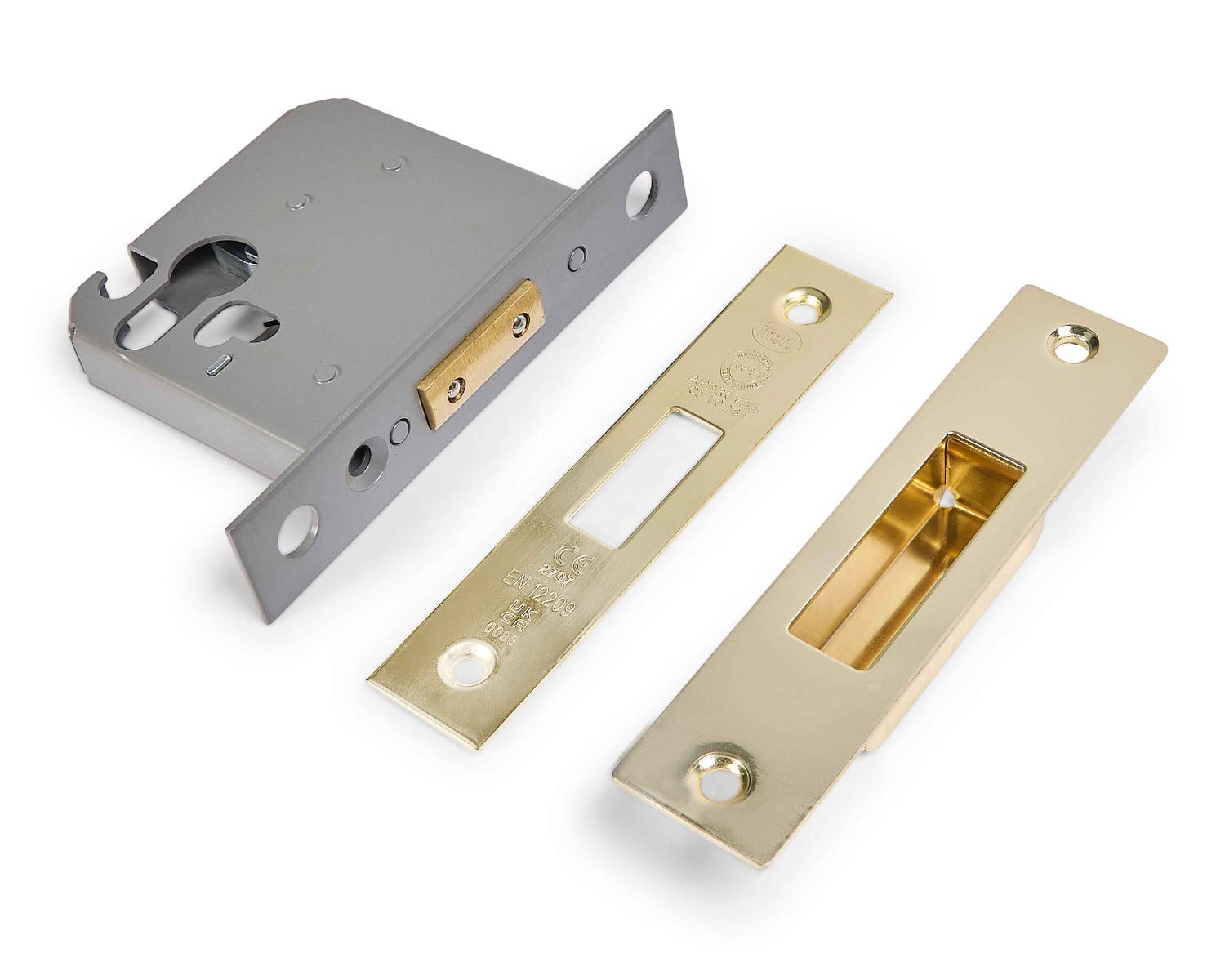 Euro Profile Deadlock - CE Certified - 64mm - Polished Brass - Security Solutions