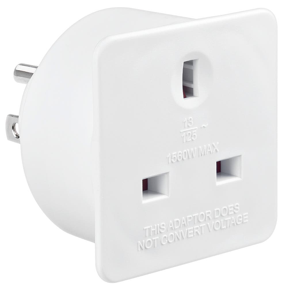 Uk to US Travel Adaptor - 13A - IP20 - White
