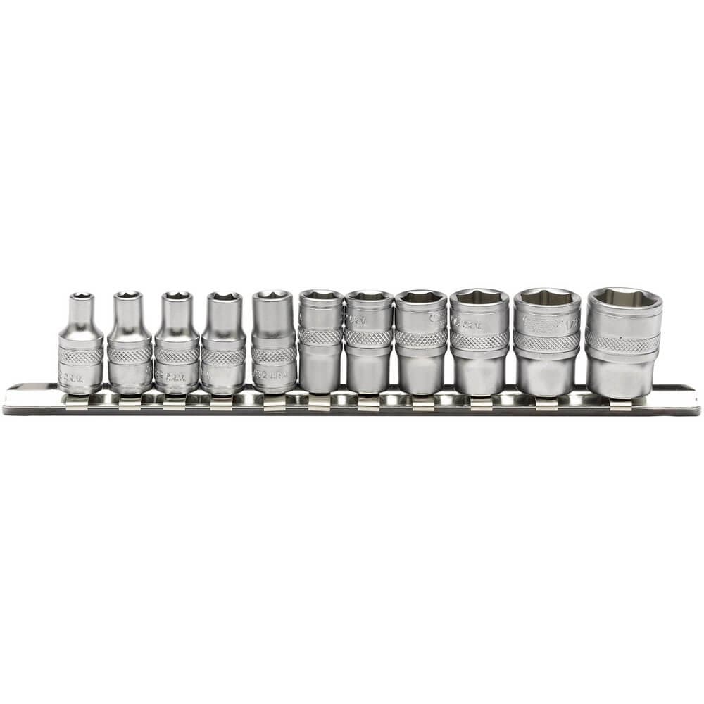 Draper Expert 16488 Imperial Socket Set On A Metal Rail 1/4in Sq. Dr. (11 Piece) per set