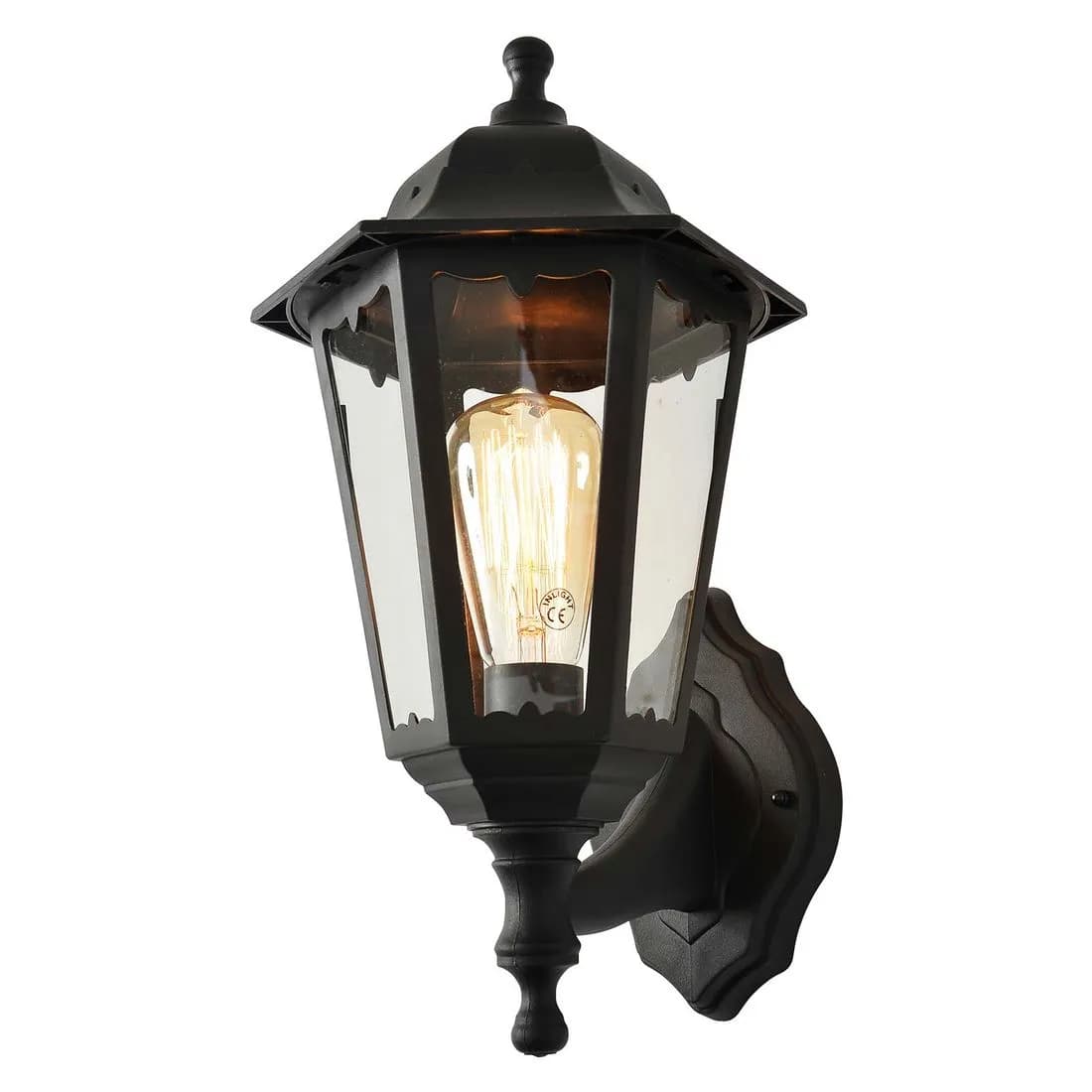 Coast Bianca 6 Panel Lantern Up Or Down Mount Black Ip44