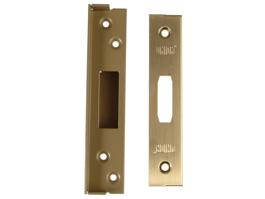 UNION StrongBOLT 2100 Mortice Deadlock Rebate Kit 13mm Polished Brass Box J2100REB-0.5-PL