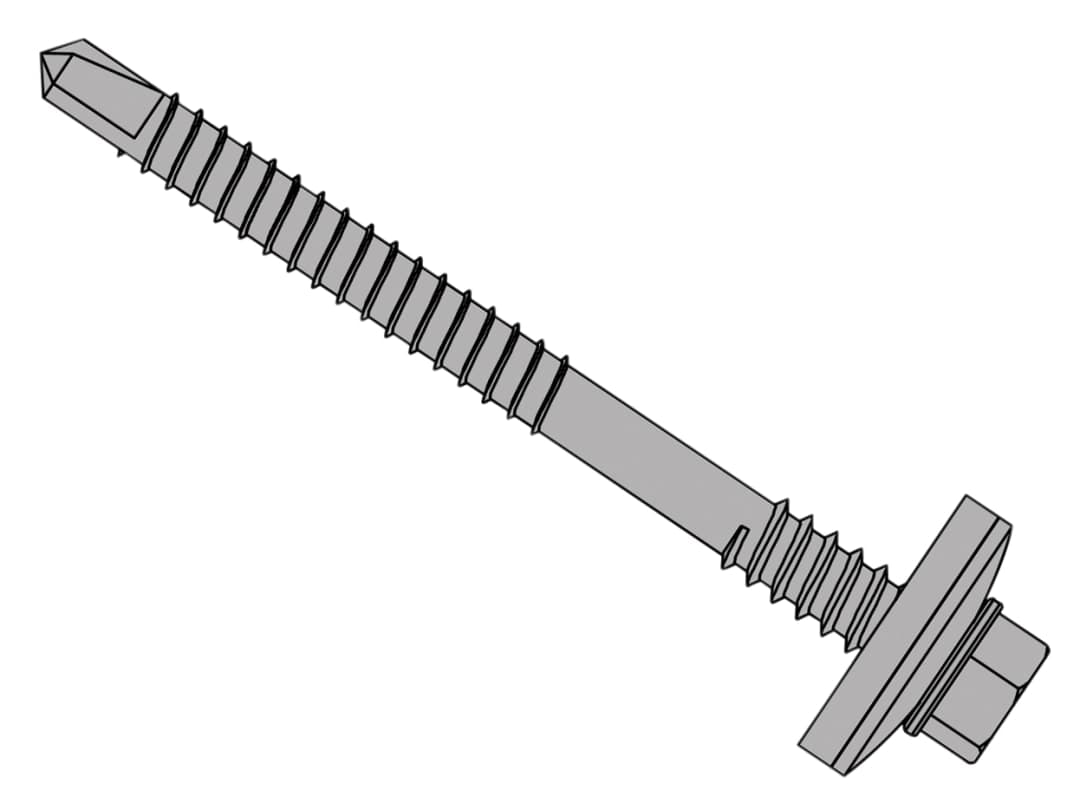 ForgeFix TechFast Composite Panels to Steel Hex Screw No.3 Tip 5.5 x 80mm Box 100 TFHW16CPSD5580L