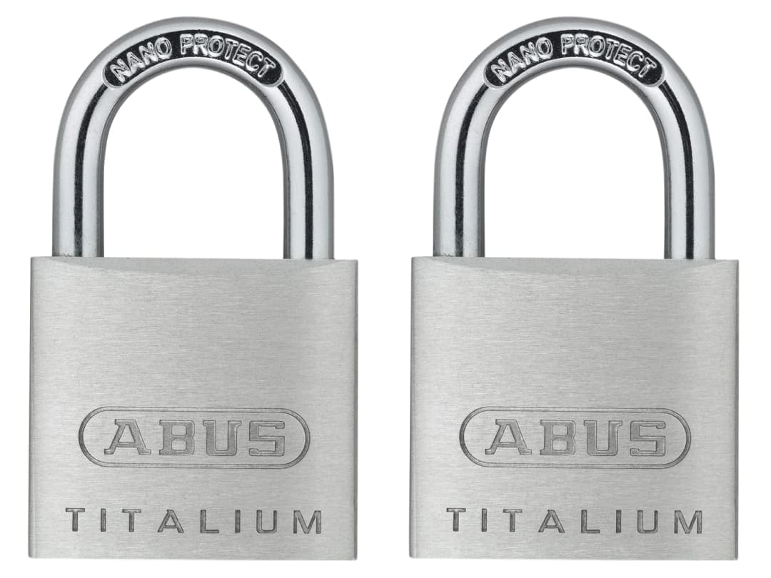 ABUS Mechanical 64TI/30mm TITALIUM™ Padlock Carded Twin Pack 10056375-01