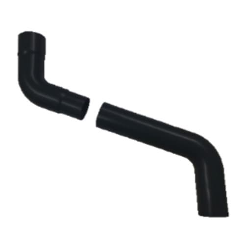 Aluminium Round Swaged Downpipe 2 Part Swan Neck - 63mm to 400mm PPC Finish Black (9005 Matt)