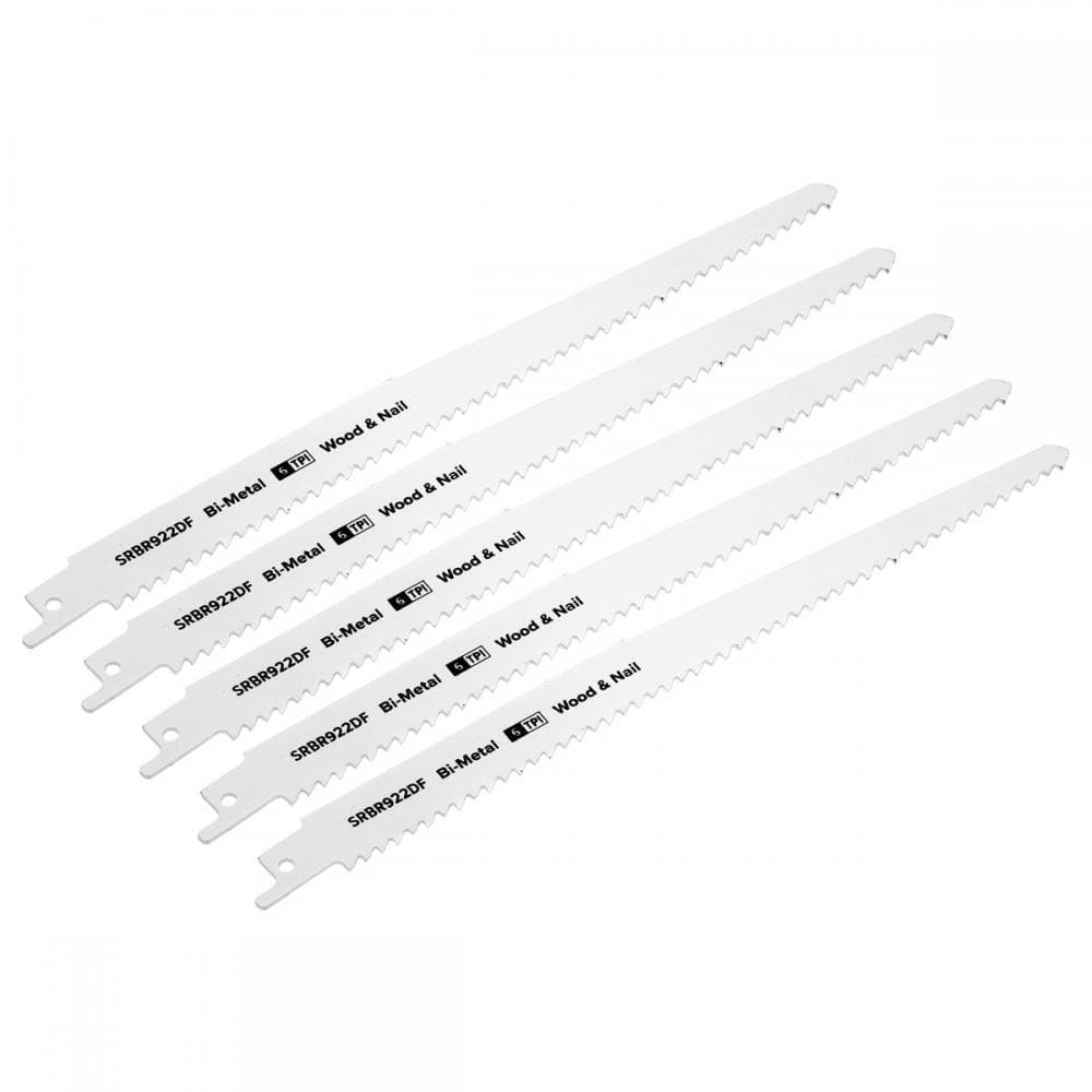 Sealey SRBR922DF Reciprocating Saw Blade Wood & Nail 230Mm 6Tpi - Pack Of 5