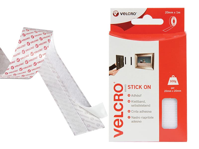 Velcro® Brand 60210 Stick On Tape 20Mm X 1M White