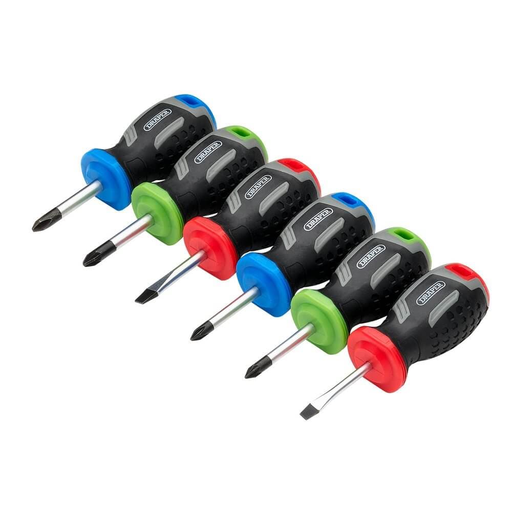 Draper Stubby Soft Grip Screwdriver Set (6 Piece) Pk 1 13432