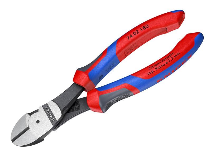 Knipex 74 02 180 SB High Leverage Diagonal Cutters Multi-Component Grip 180Mm