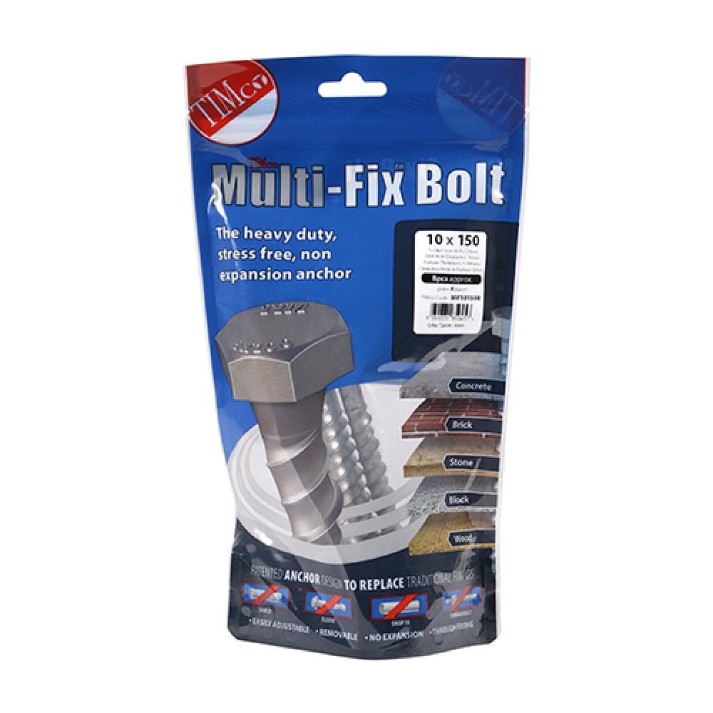 Timco MF10150B Masonry Bolts - Hex - Exterior - Silver 10.0 X 150 TIMbag 8