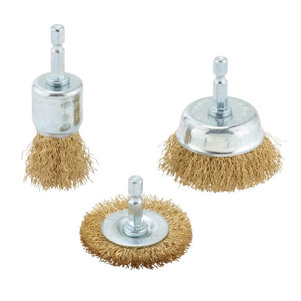 Draper Brassed Steel Crimped Wire Brush Set (3 Piece) set 1 07435