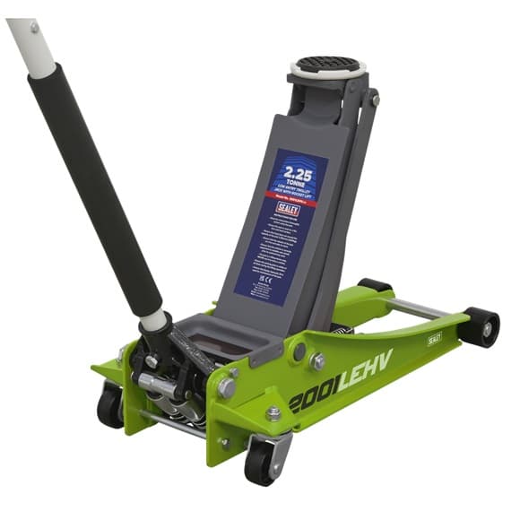 Sealey 2001LEHV Trolley Jack 2.25 Tonne Low Profile Rocket Lift Hi-Vis Green