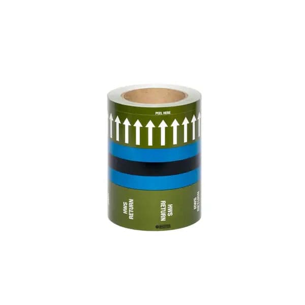Pipemark 150mm x 33m Pipeline Identification and Flow Direction Self Adhesive Label (Roll) Indoor