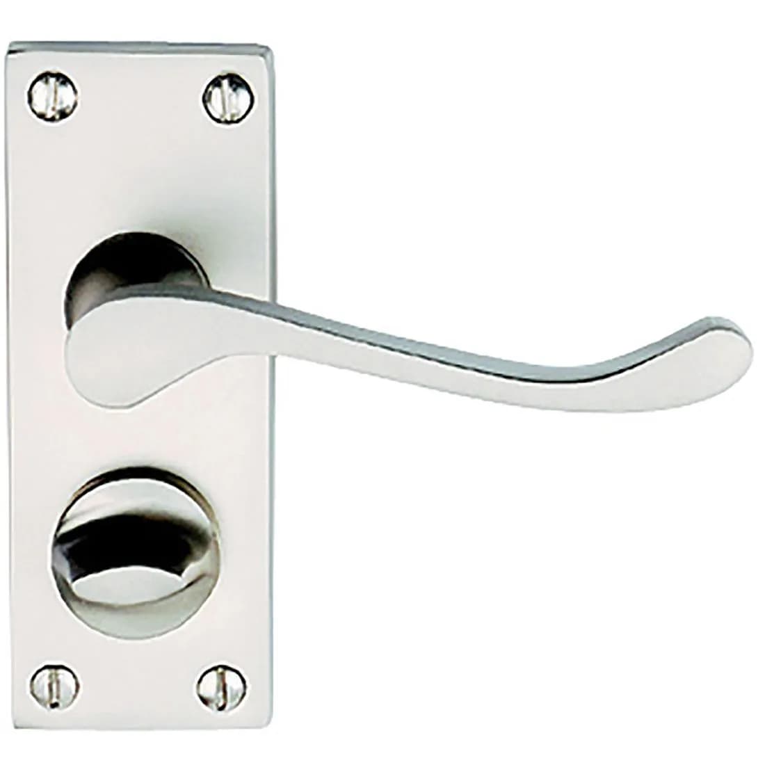 Vic Scroll Privacy Door Handle Satin Chrome Contract