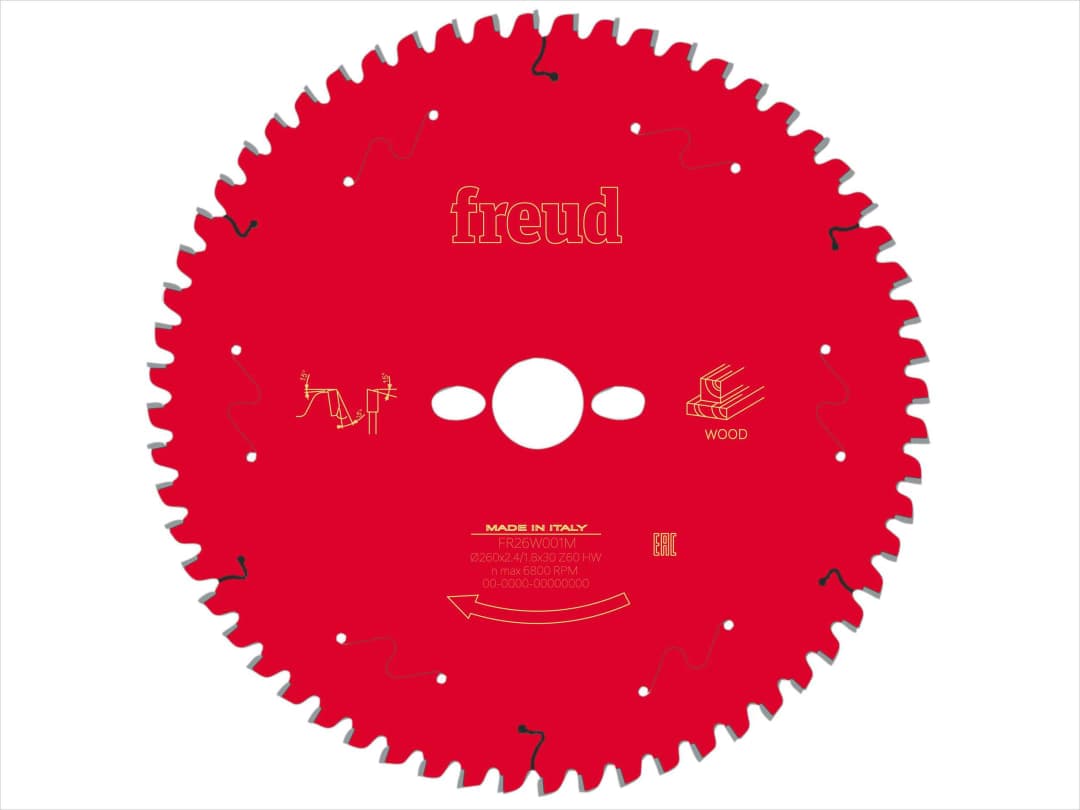 Freud Wood Mitre Saw Blade 260 x 30 x 2.4/1.8mm x 60T F03FS09760