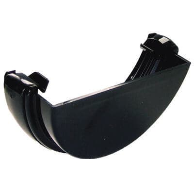 FloPlast Half Round Gutter External Stopend - 112mm Black