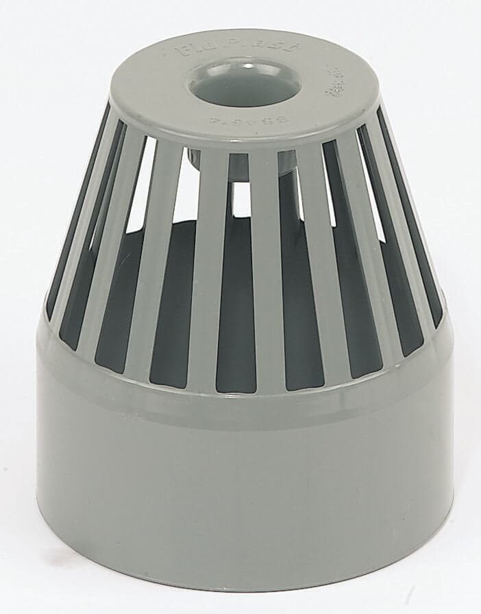 FloPlast Solvent Weld Soil Vent Terminal - 110mm Olive Grey