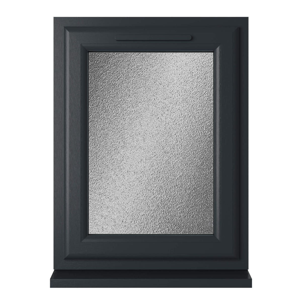 uPVC Grey/White Triple Glazed Window - Left Handed - Side Hung - Obscure Glass - 610 x 820mm