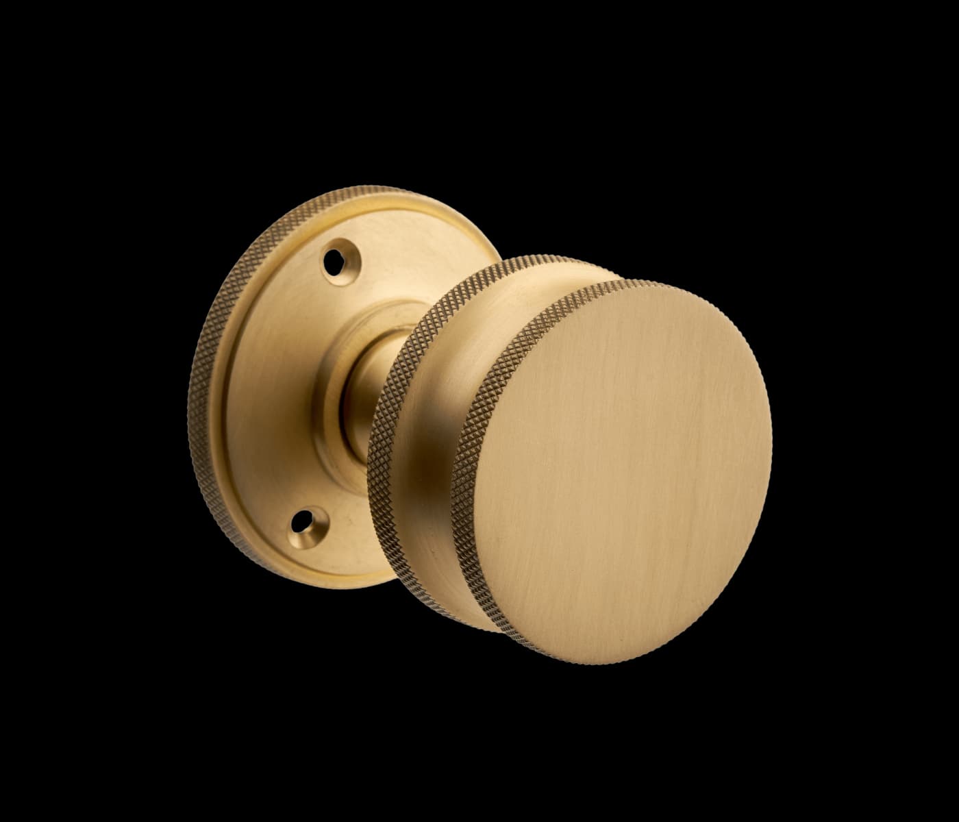 Kensington Knurled Mortice Door Knob - Brushed Brass - Internal - Designer Levers