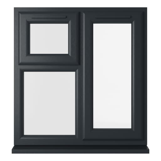 Crystal Double Glazed uPVC Grey/White Window Top & Right Hung 905mm x 965mm Clear