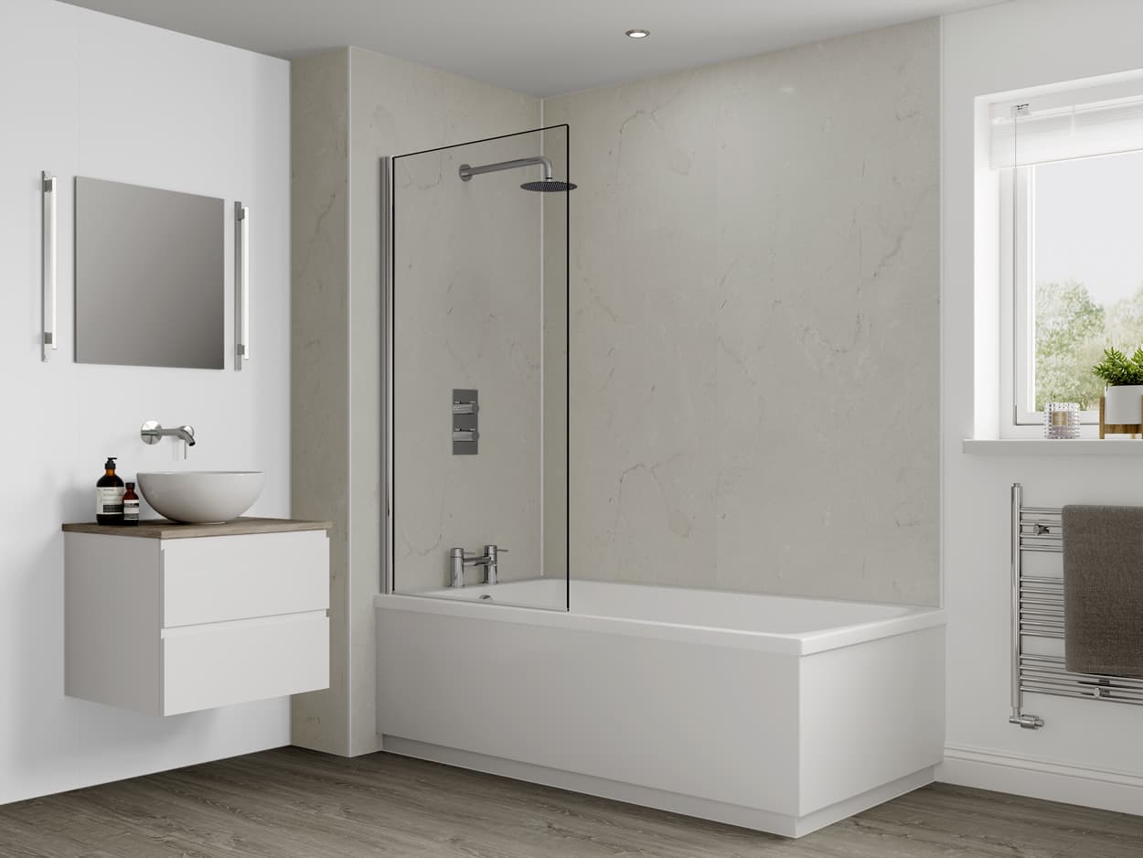Multipanel Classic Bathroom Wall Panel Hydrolock 2400 x 900mm Marfil Cream 9477