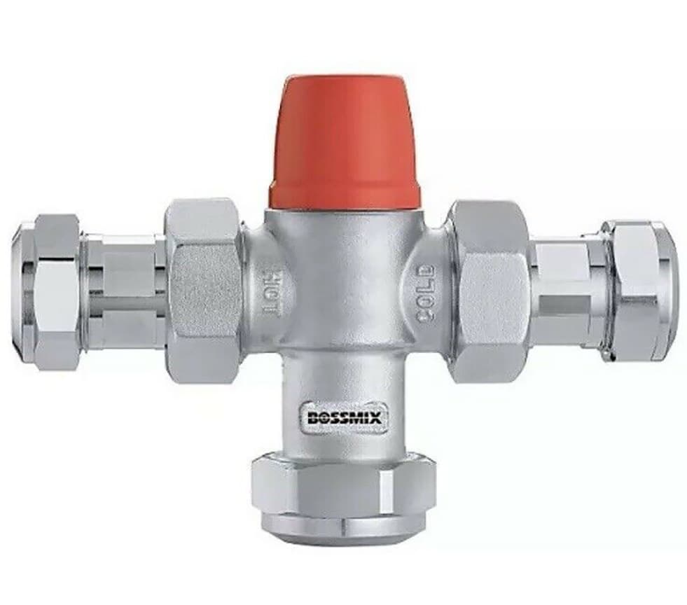 BOSSMix TMV2/3 Thermostatic Mixing Valve Includes NRV & STRNRS 22mm