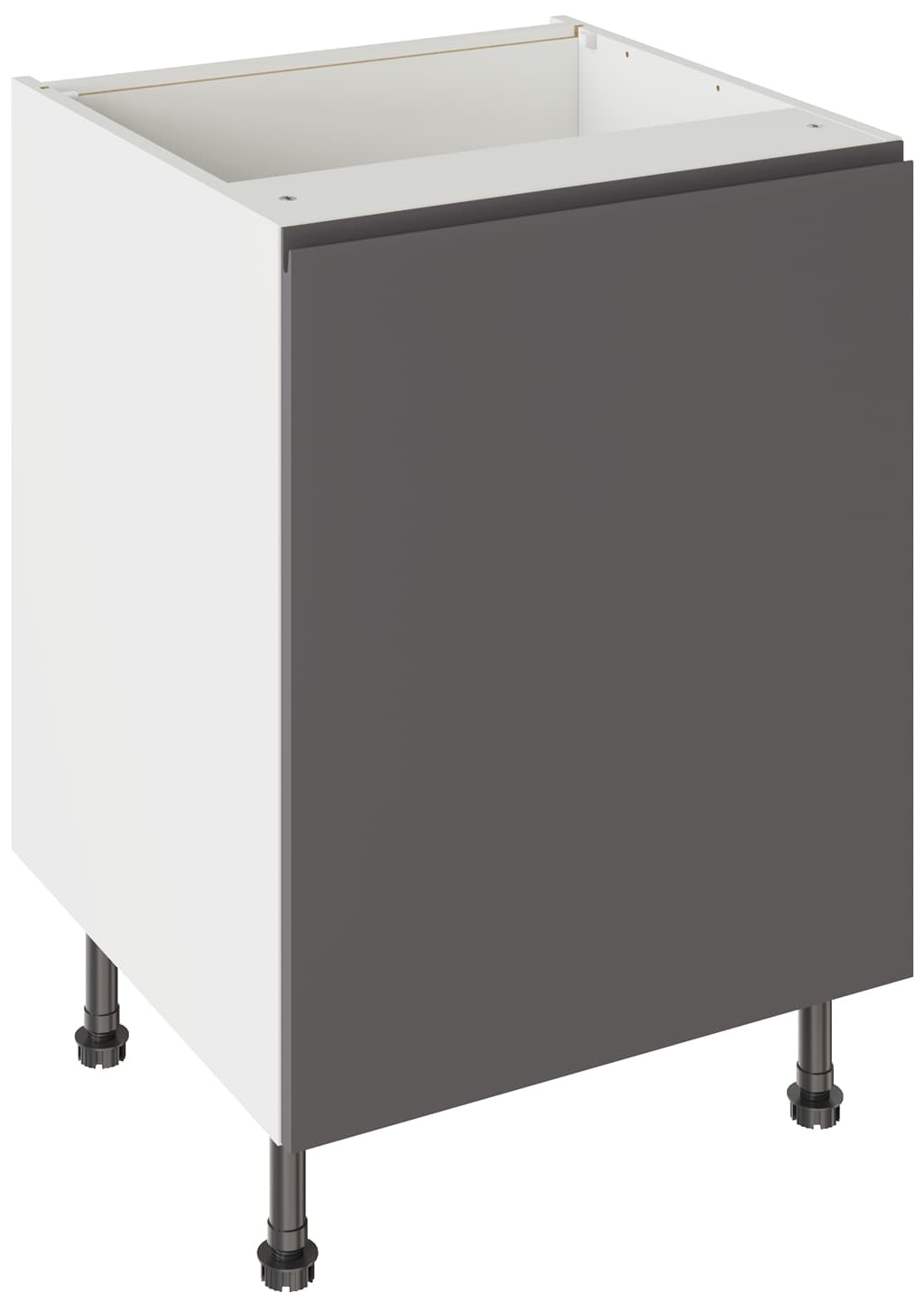Flatpack Sink Base Unit J-pull Super Gloss Graphite 600mm - FKKJ0435