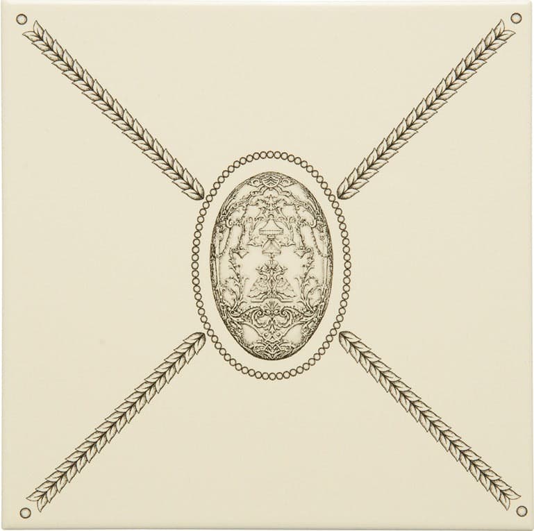 Original Style Artworks Cartouche with Egg Charcoal Grey on County White